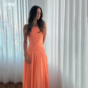 Sunflare Pleated Maxi Dress – Strapless A-Line Prom Elegance
