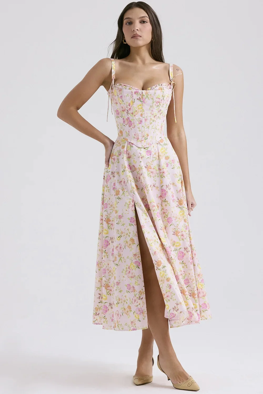 wrap style maxi dress