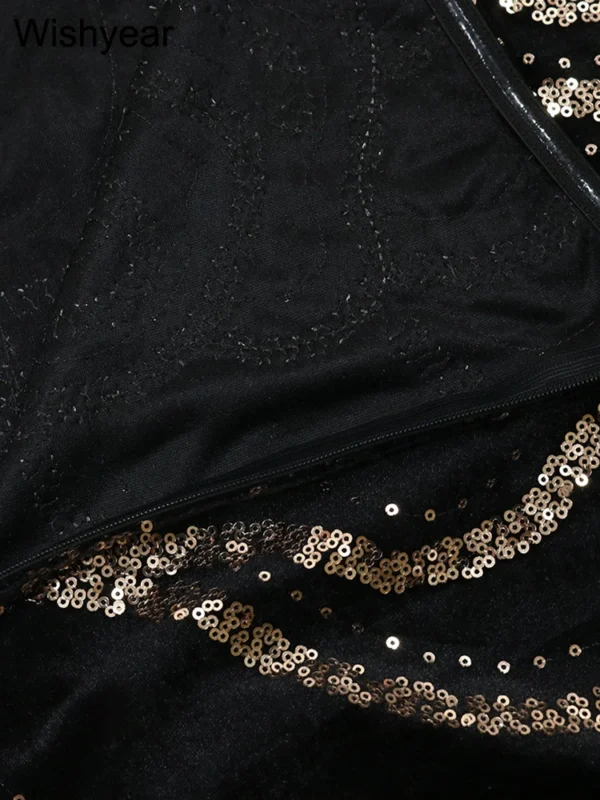Elegant Strapless Sequined Maxi Dress Sleeveless Party Prom Outfit - Image 6