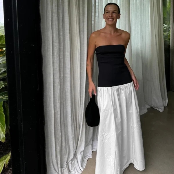 Sexy Backless Black Maxi Dress Women Summer Sleeveless Party Outfit Wear - Image 3