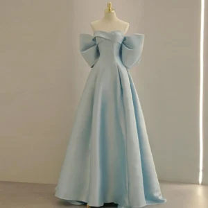 Velmara Strapless Bow Maxi Dress – Elegant Princess Evening Gown