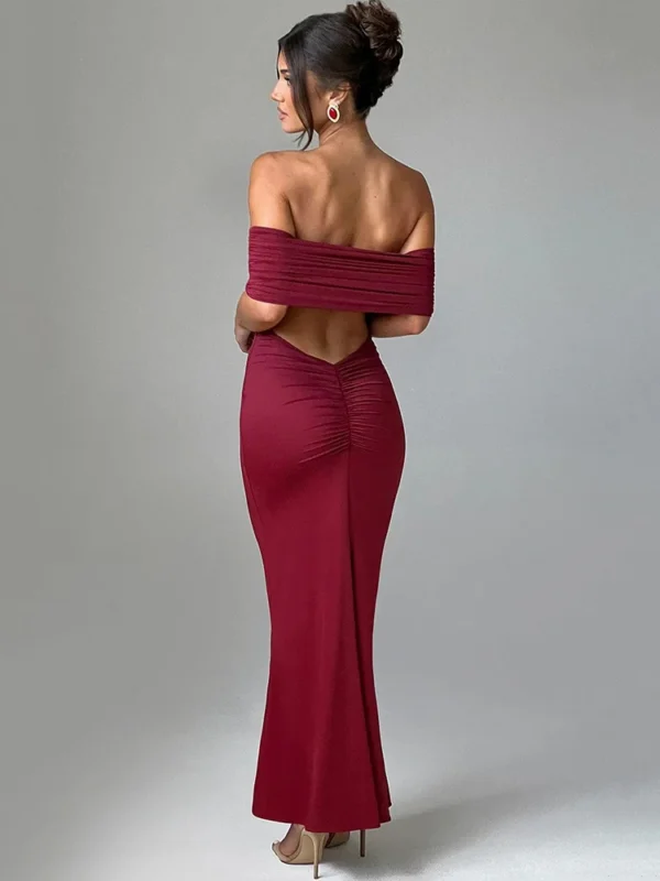 Strapless Backless Black Maxi Dress Bodycon Sleeveless Elegant Clubwear - Image 5