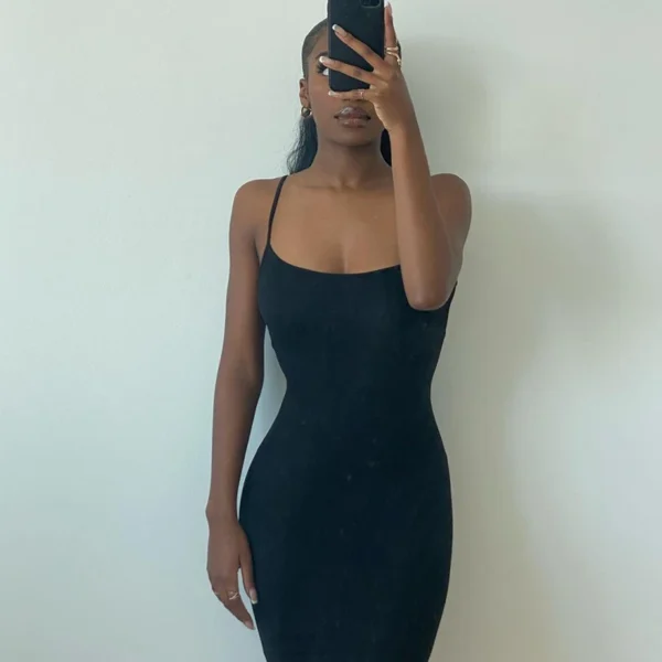 Elegant Bodycon Maxi Dress Women Summer 2025 Party Outfit - Image 3