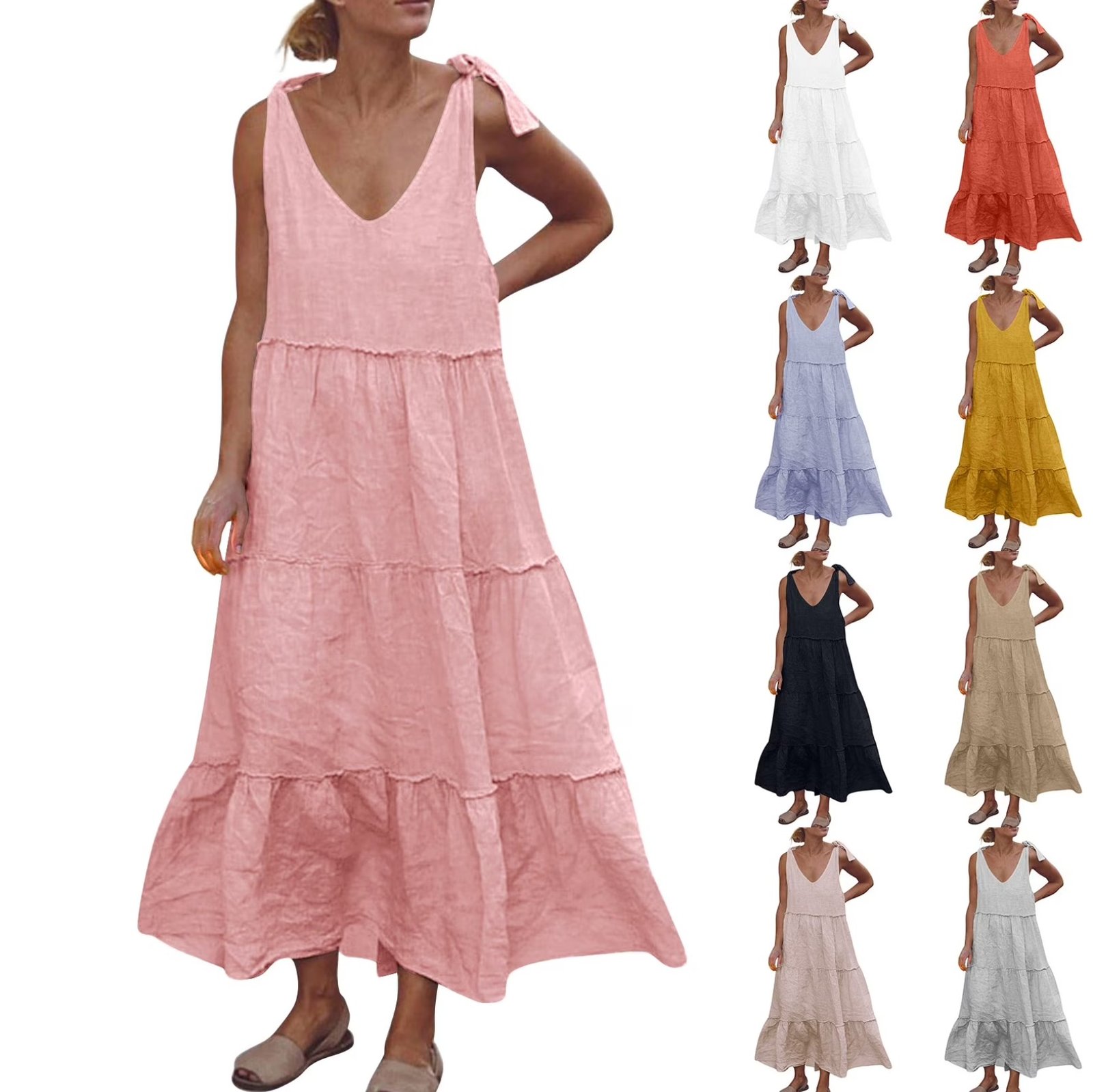 Flowy Linen Maxi Dresses