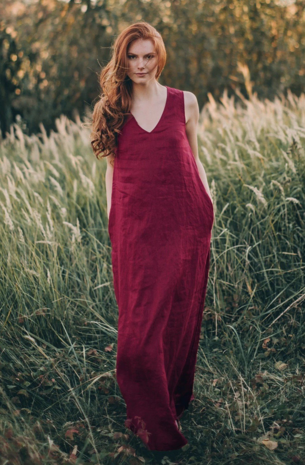 Minimalist Linen Maxi Dresses