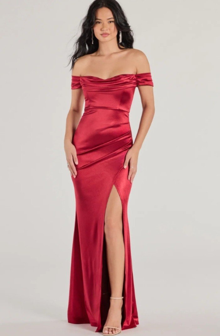 flattering satin dress
