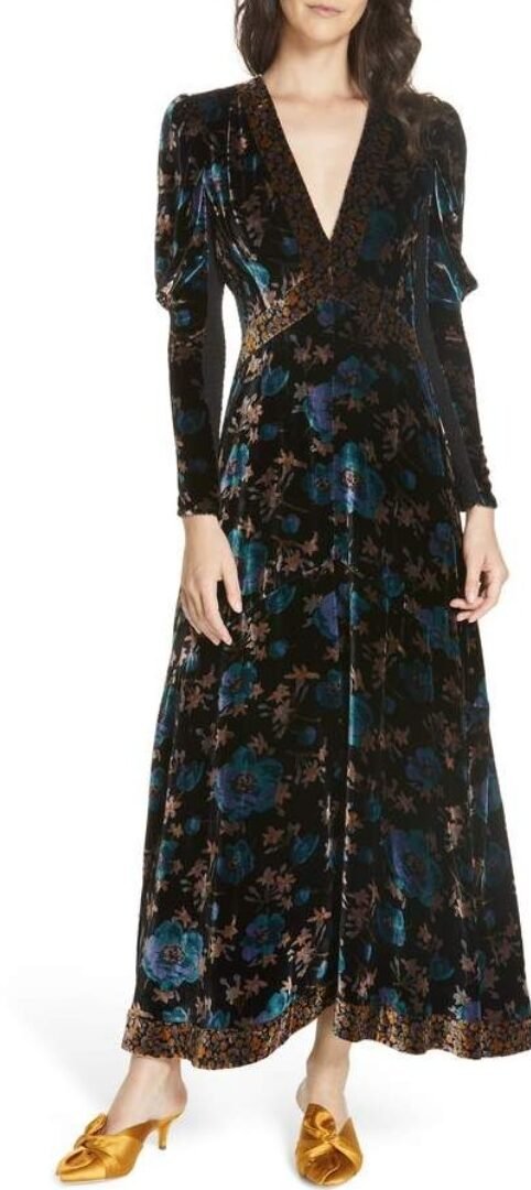 velvet evening dress